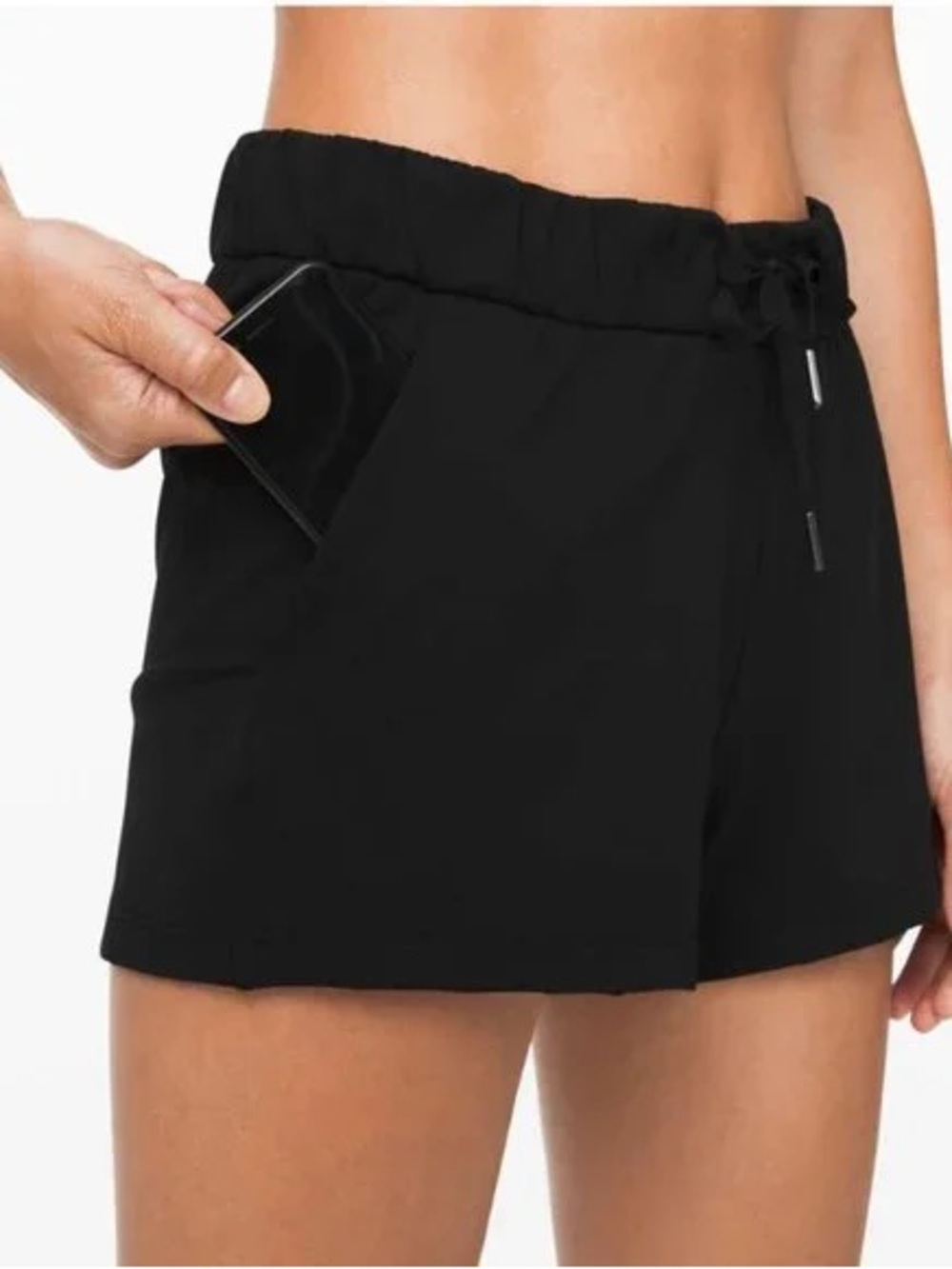 Lululemon On The Fly Short *2.5” Black Elastic-Waist Active Shorts Size 4 - Picture 4 of 13